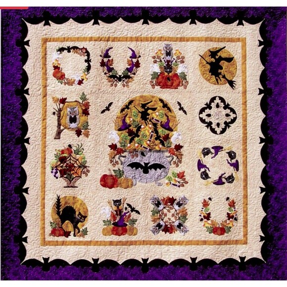 Baltimore Halloween Block Of The Month Quilt Pattern 12 Pearl P. Pereira P3-1312 - Picture 1 of 3